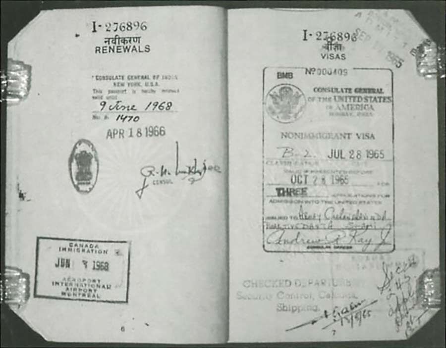 Паспорт шрилы прабхупады с американской визой